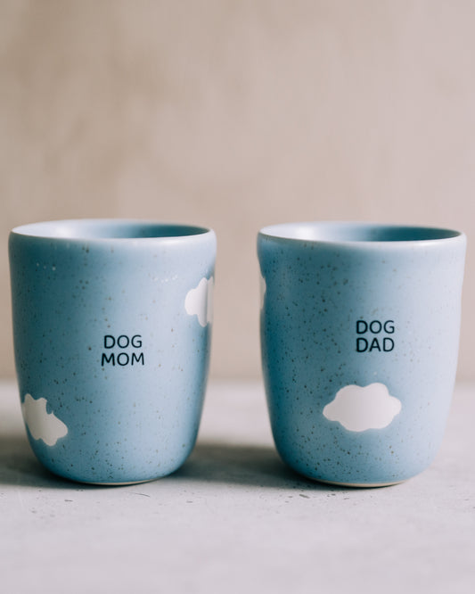 Blå moln kopp sett - DOG MOM & DOG DAD
