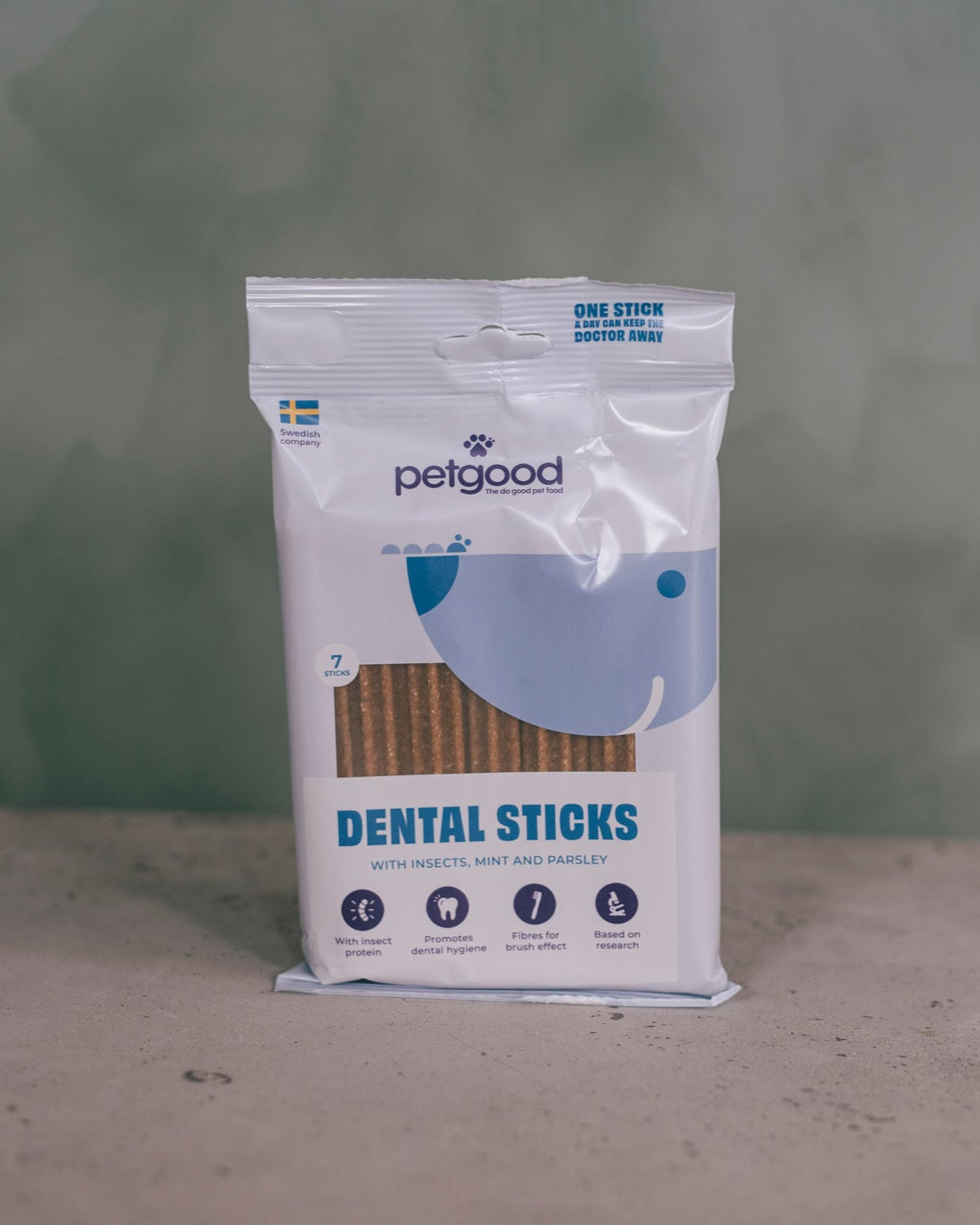 Insektsbaserade dental sticks